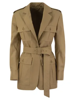 Max Mara    Max Mara Pacos Drip Proof Canvas Safari Jacket