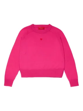 MAX&CO. KIDS Fuchsia Wool Pullover With Heart