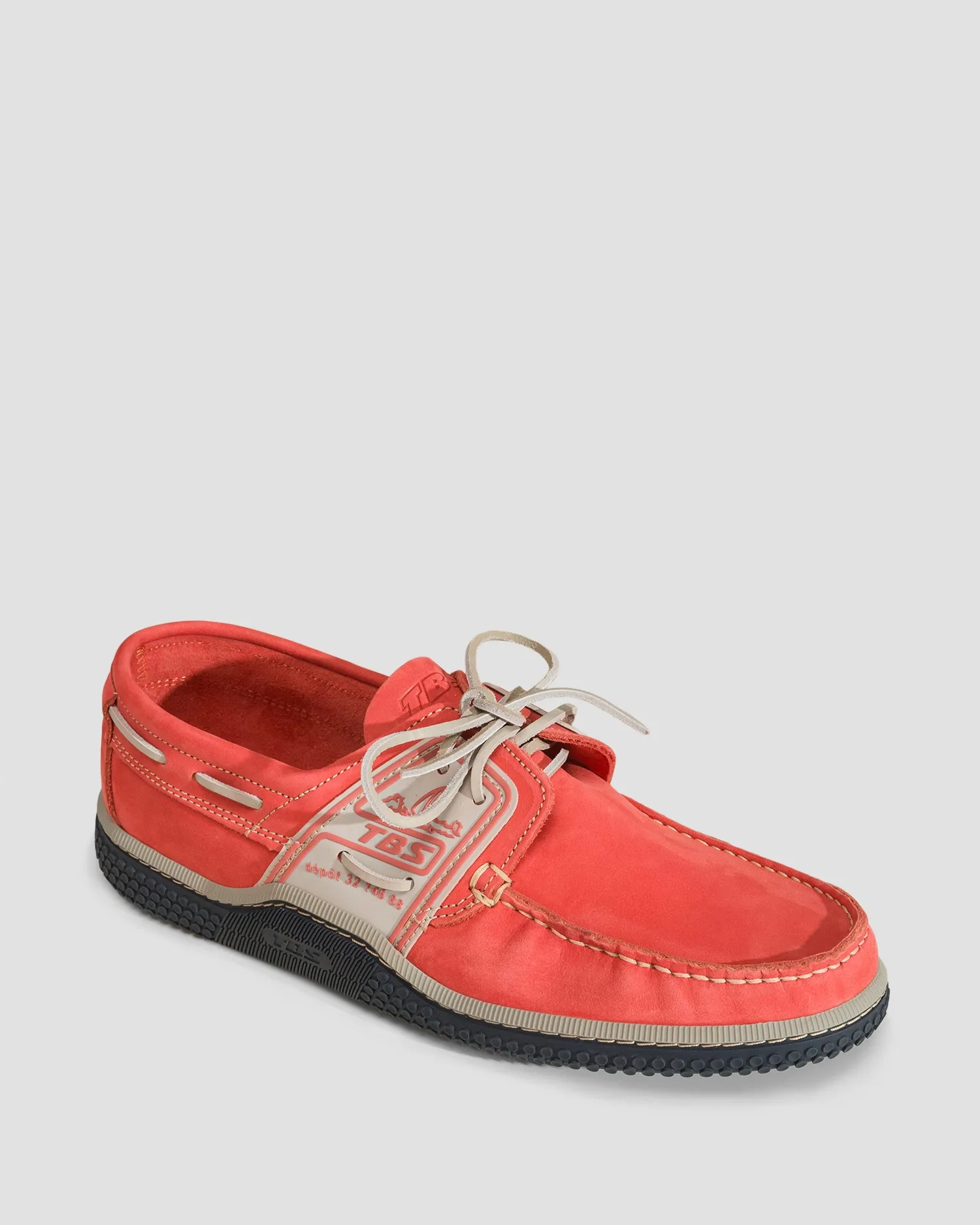 Men's red leather shoes TBS Globek d8l26-langoustenavy