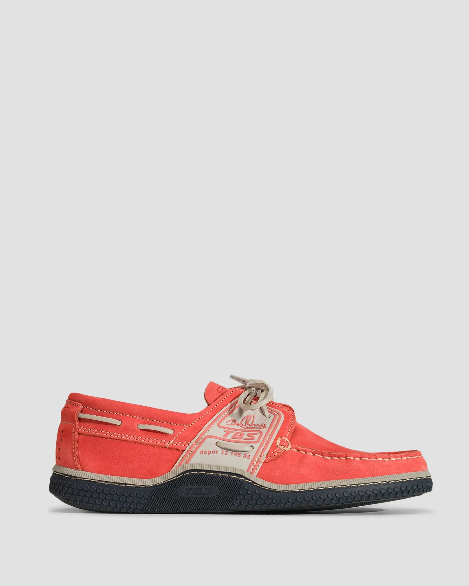 Men's red leather shoes TBS Globek d8l26-langoustenavy