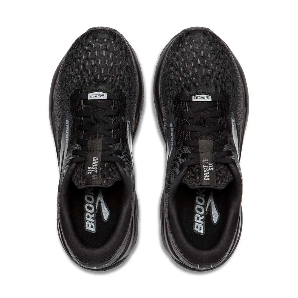 Men's Ghost 16 GTX Running Shoe - Black/Black/Ebony - Regu;ar (D)