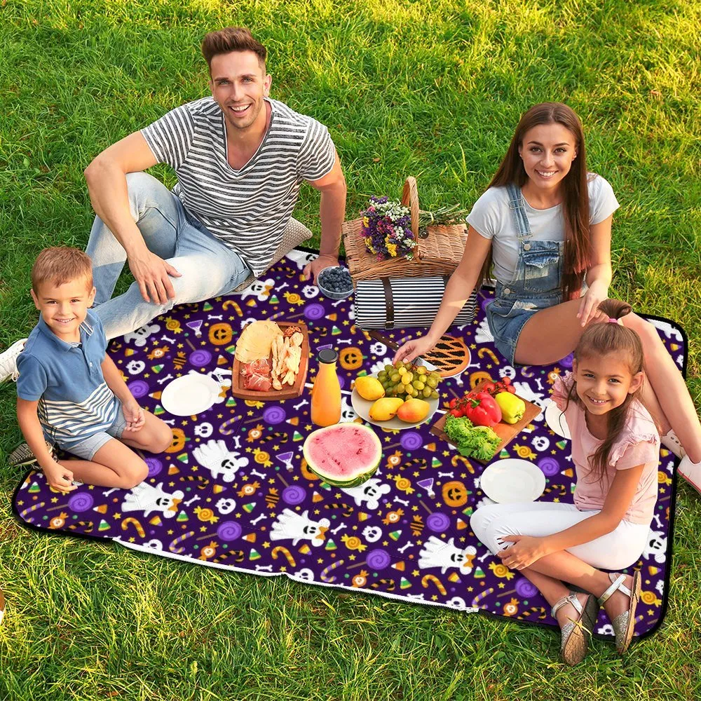 Mickey And Minnie Ghosts Zipper Picnic Mat