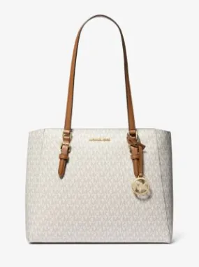 MK Charlotte Large 3-in-1 Signature Logo Tote Bag - Natural - Michael Kors