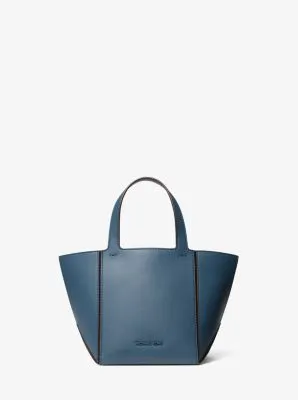 MK Jordi Small Leather Tote Bag - Blue - Michael Kors