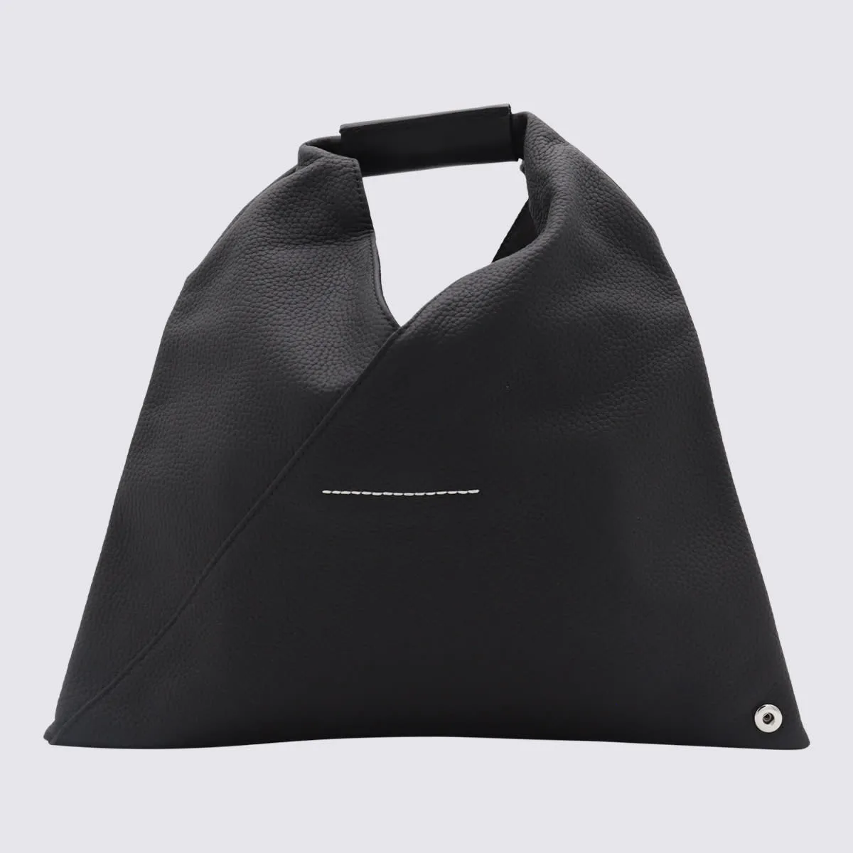 MM6 Maison Margiela Black Leather Japanese Tote Bag