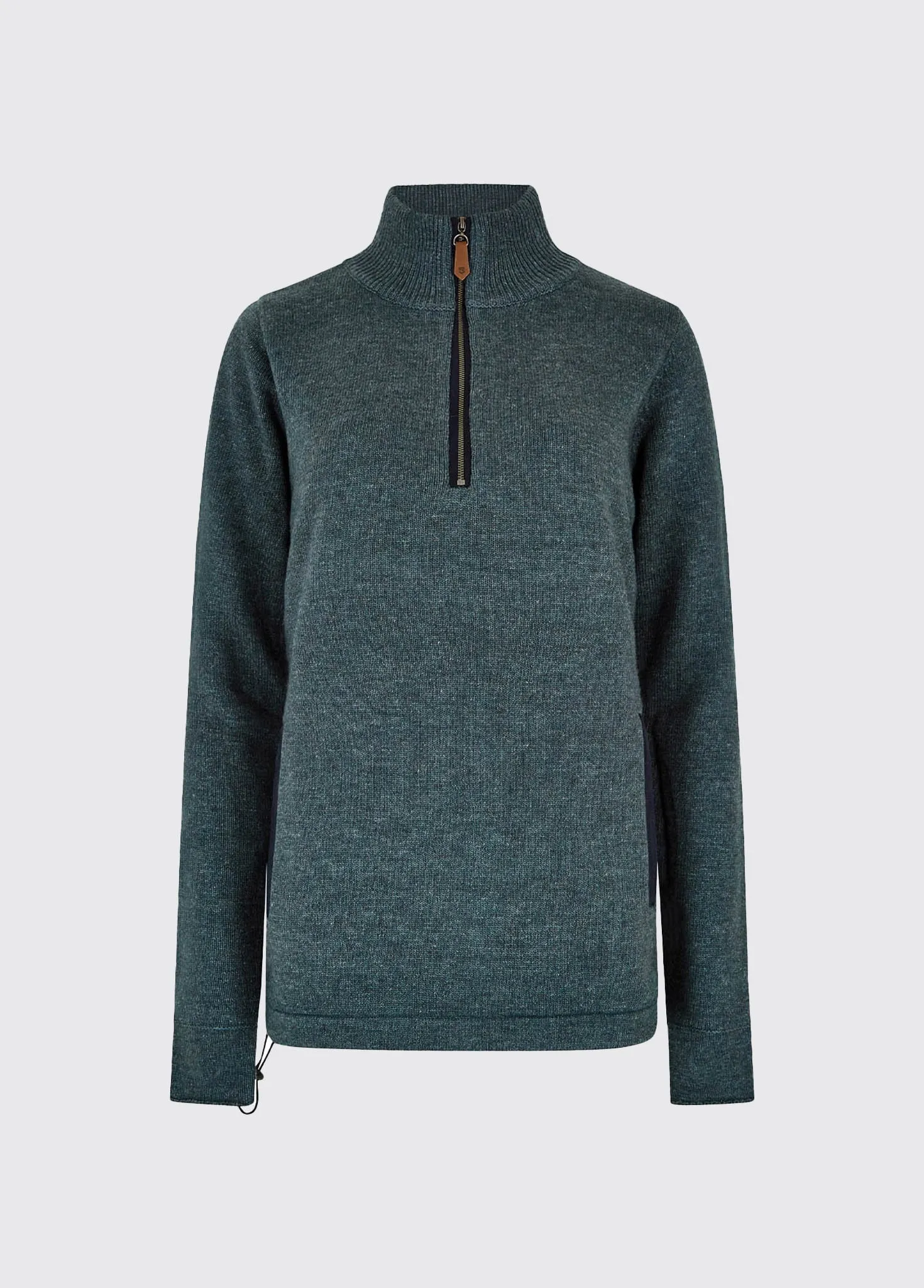 Morrisey Zip Neck Sweater - Dark Pebble