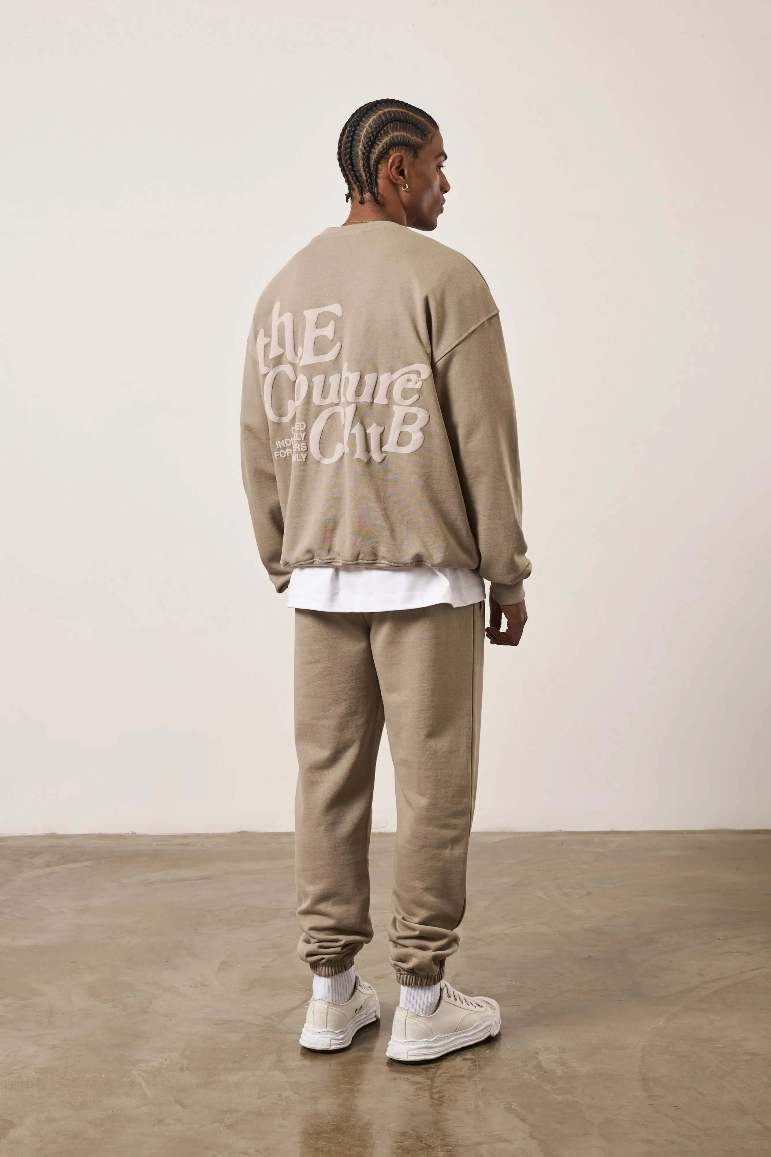 MULTI FONT MEMBERS ONLY TONAL JOGGERS - BEIGE
