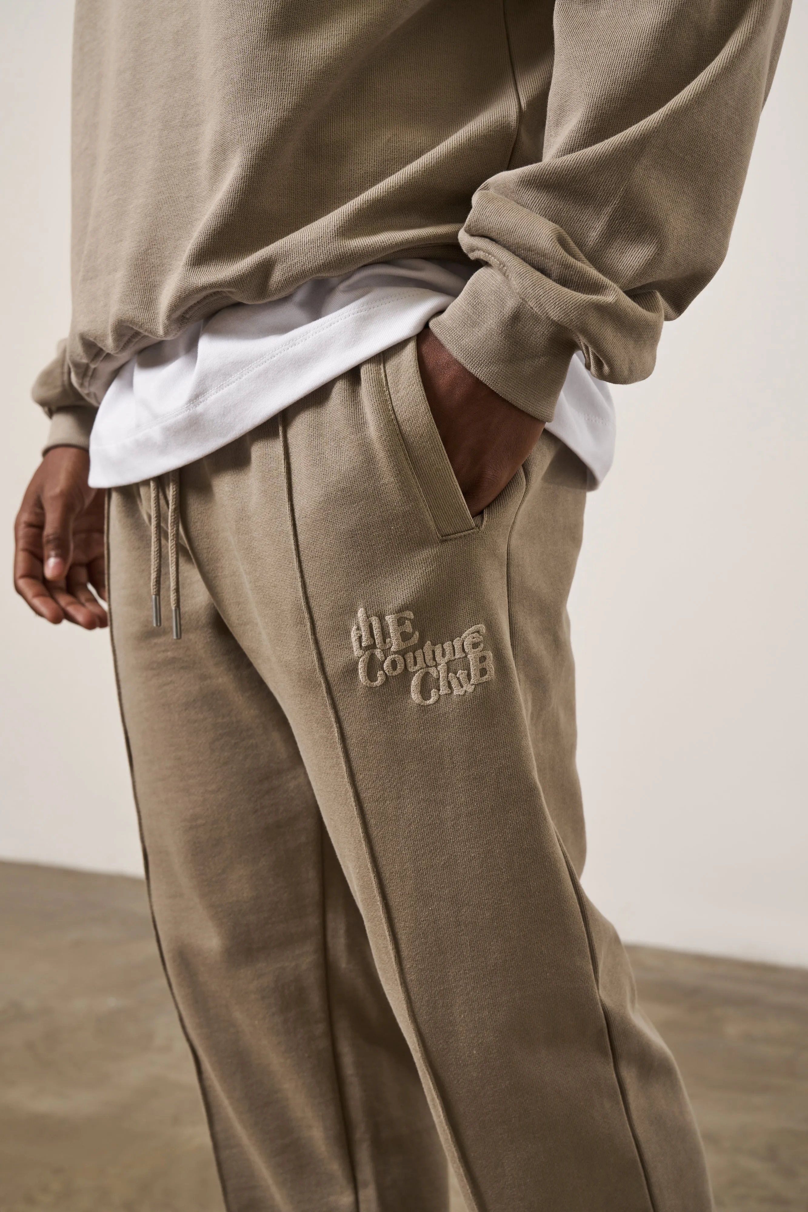 MULTI FONT MEMBERS ONLY TONAL JOGGERS - BEIGE