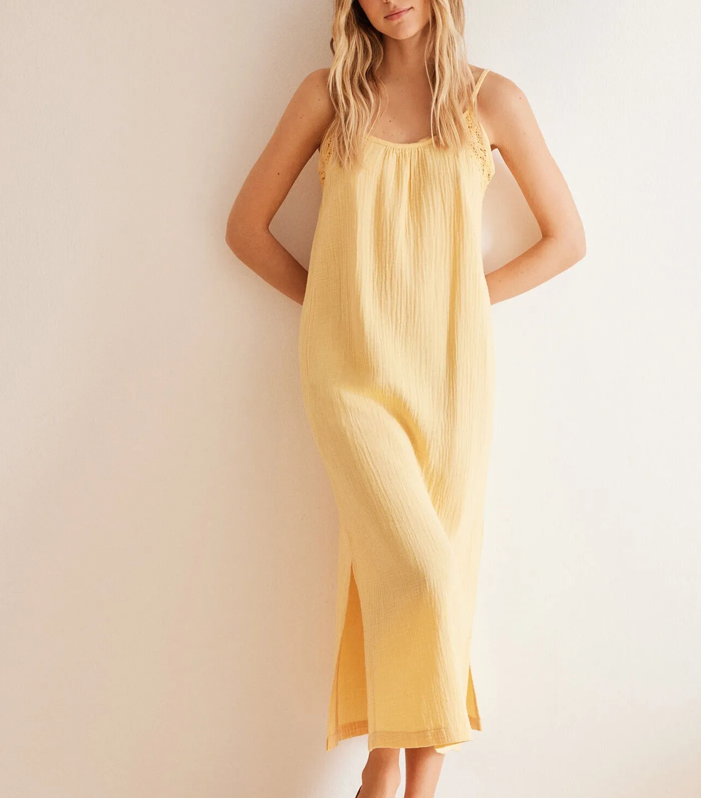 Muslin Dress Yellow