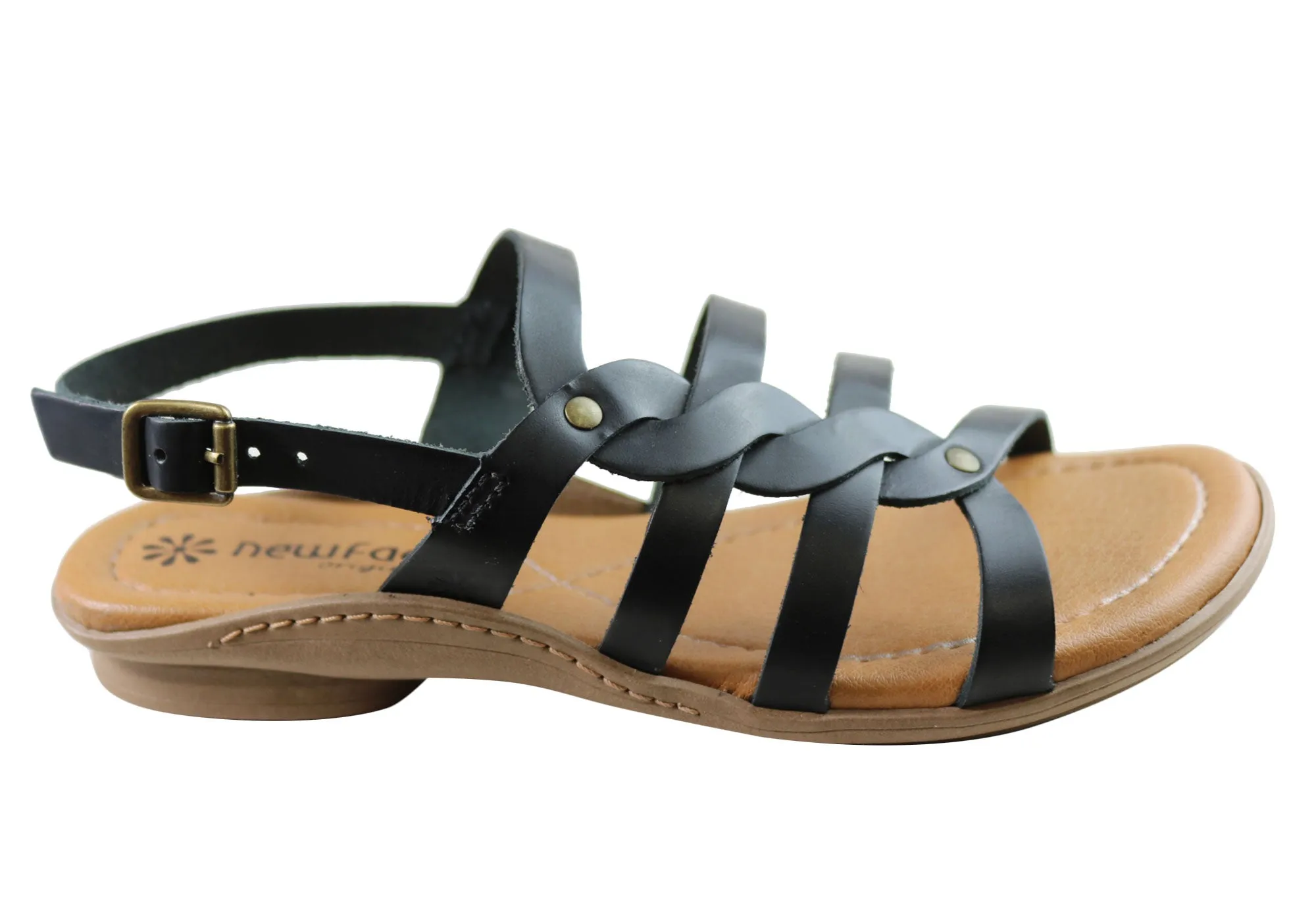 New Face Estella Womens Comfortable Leather Sandals Made In Brazil