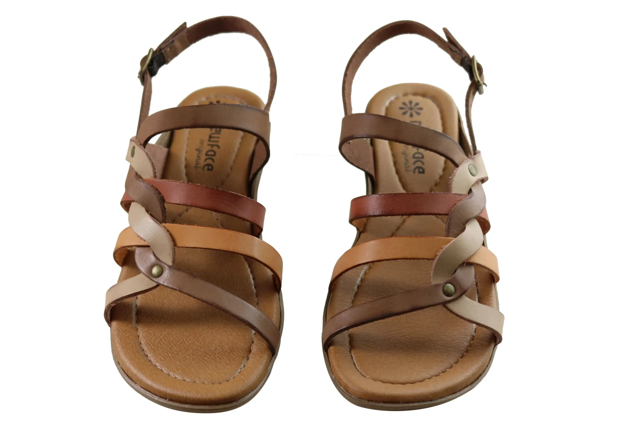 New Face Estella Womens Comfortable Leather Sandals Made In Brazil