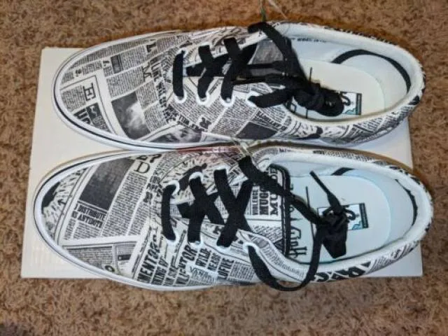 New vans x harry potter comfycush era daily prophet black/white hp unisex