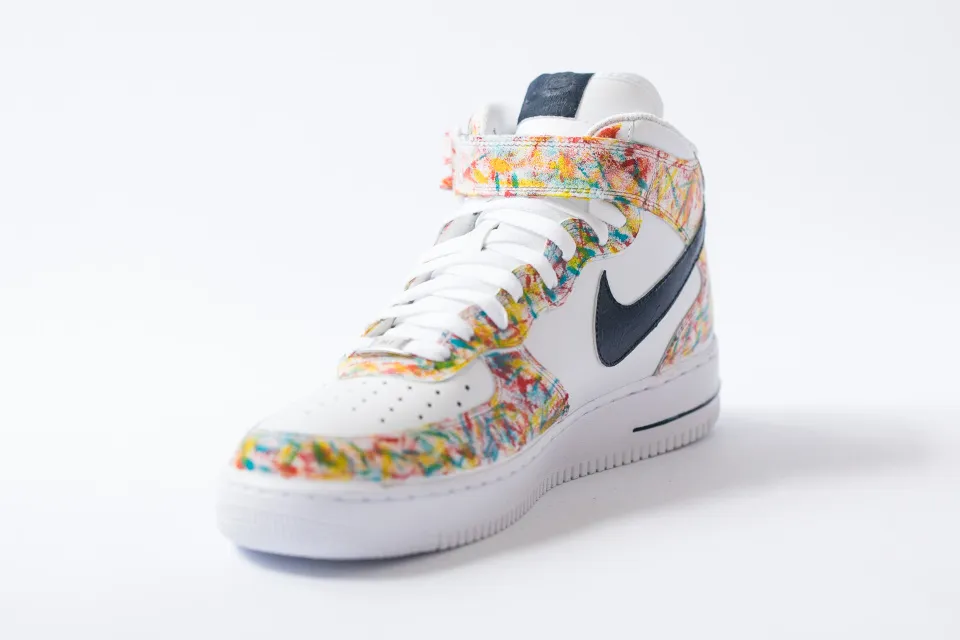 Nike Air Force 1 Mids White  'Fruity Pebbles' Custom Edition