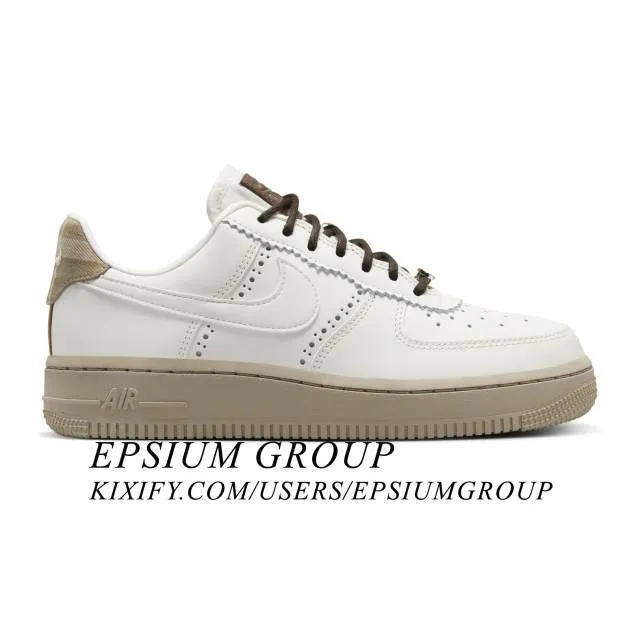 Nike women's air force 1 low (brogue/ sail/ sail/ khaki/ cacao wow) sizes 5-12 fv3700-112