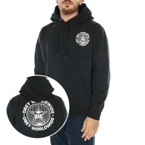 Obey M' Obey Worldwide Globe Premium Hooded Fleece Black