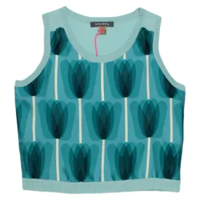 Orla Kiely Blue Tulip Silk Vest