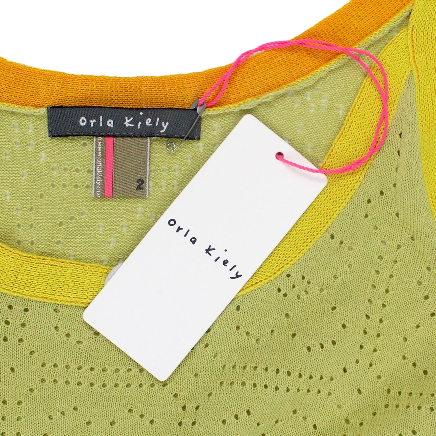 Orla Kiely Green Lace Pointelle Vest