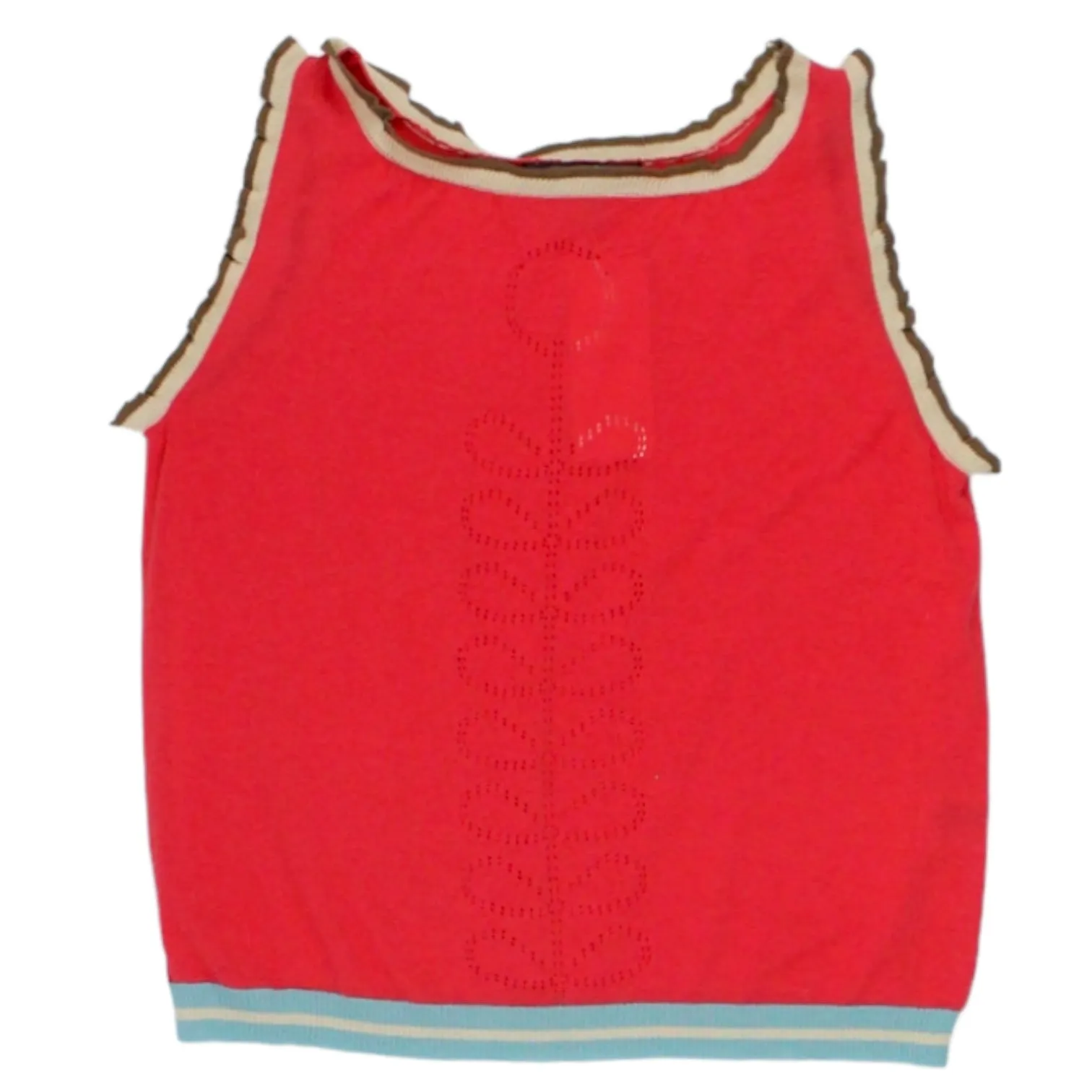 Orla Kiely Raspberry Pointelle Vest