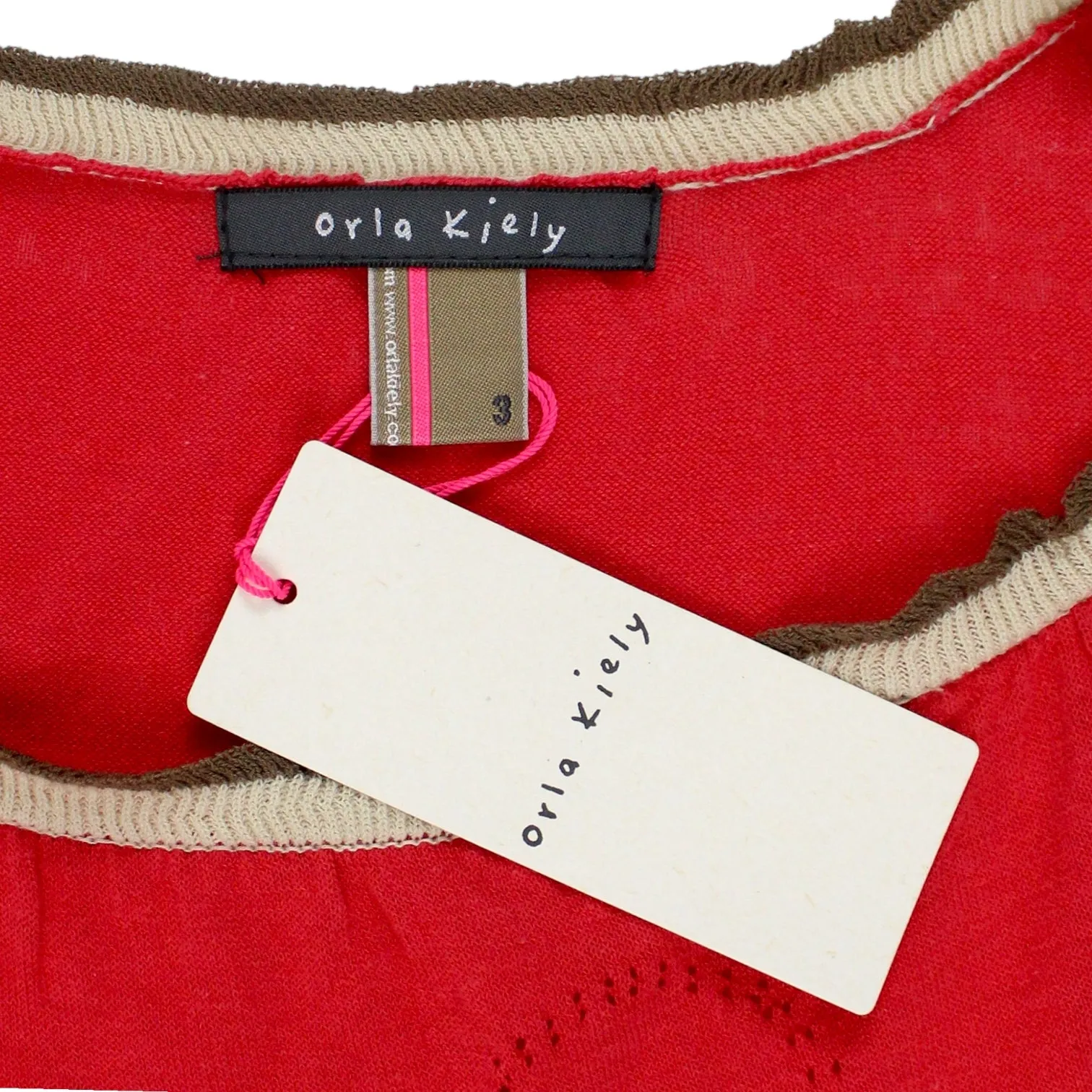 Orla Kiely Raspberry Pointelle Vest