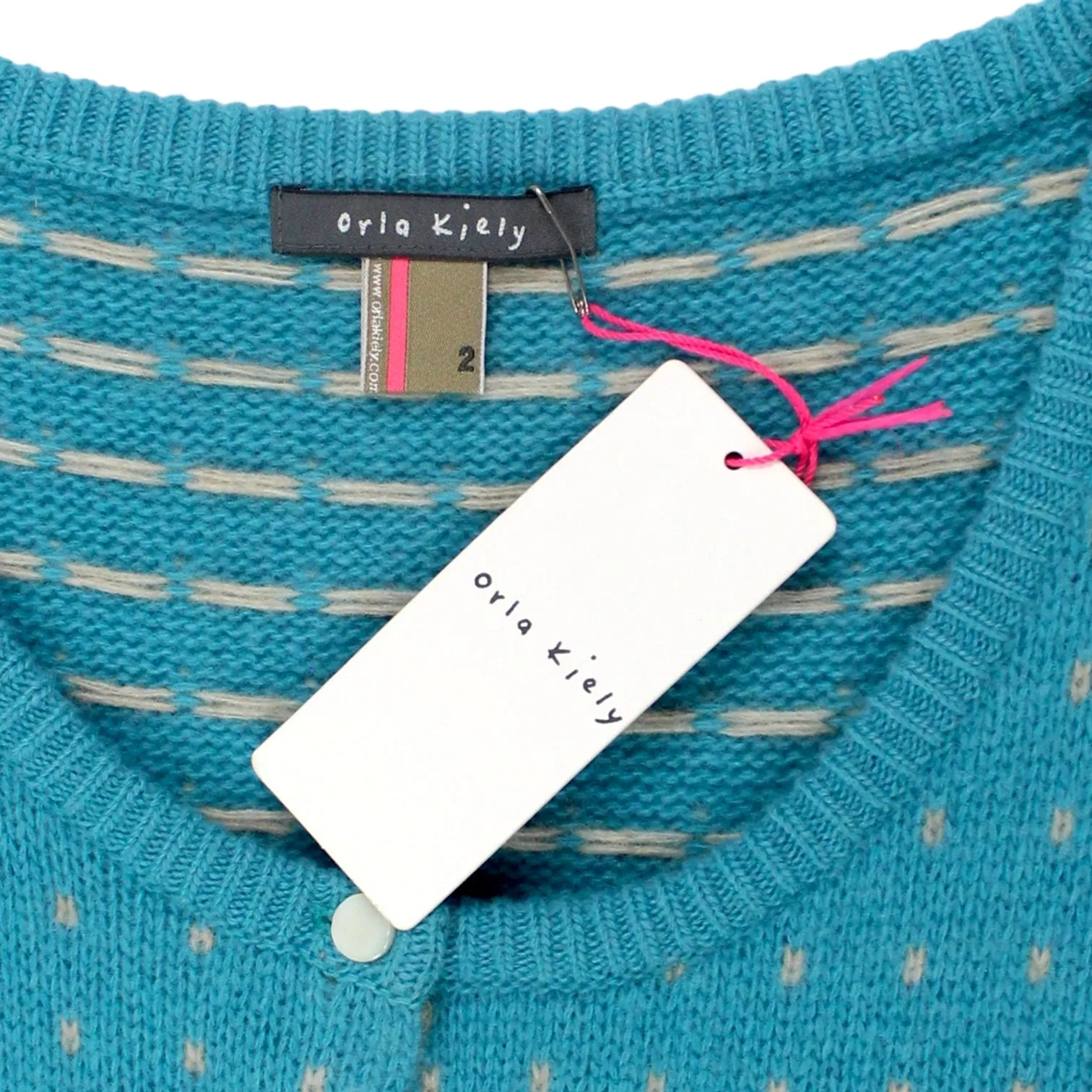 Orla Kiely Turquoise Tiny Tuck Knit Vest Dress