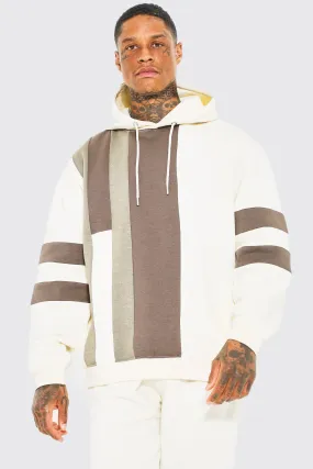 Oversized Colour Block Sleeve Panel Hoodie