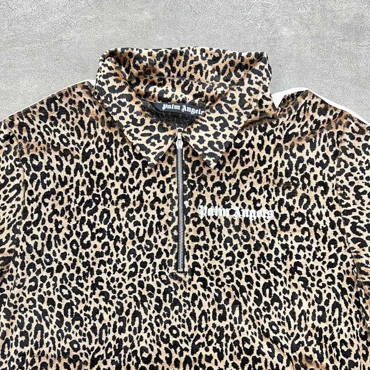 Palm Angels Half Zip Hoodie CHEETAH Multi-Color Used Size 2XL