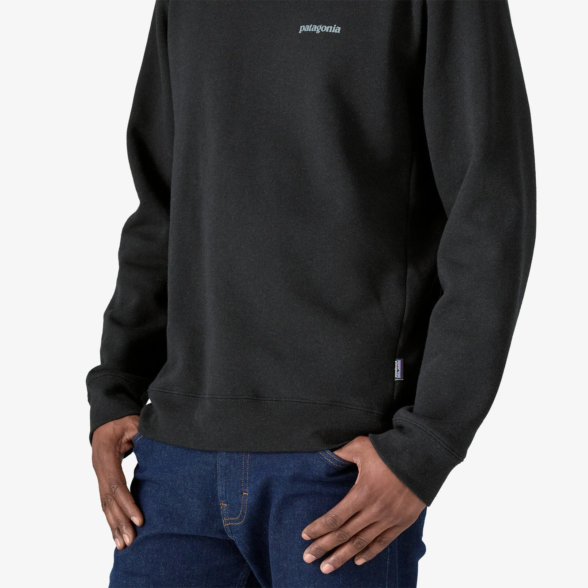 PATAGONIA FITZ ROY ICON UPRISAL CREW SWEATSHIRT - INK BLACK