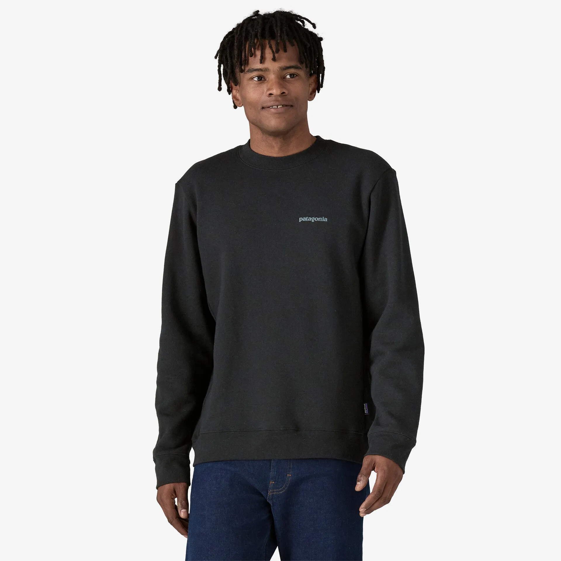 PATAGONIA FITZ ROY ICON UPRISAL CREW SWEATSHIRT - INK BLACK