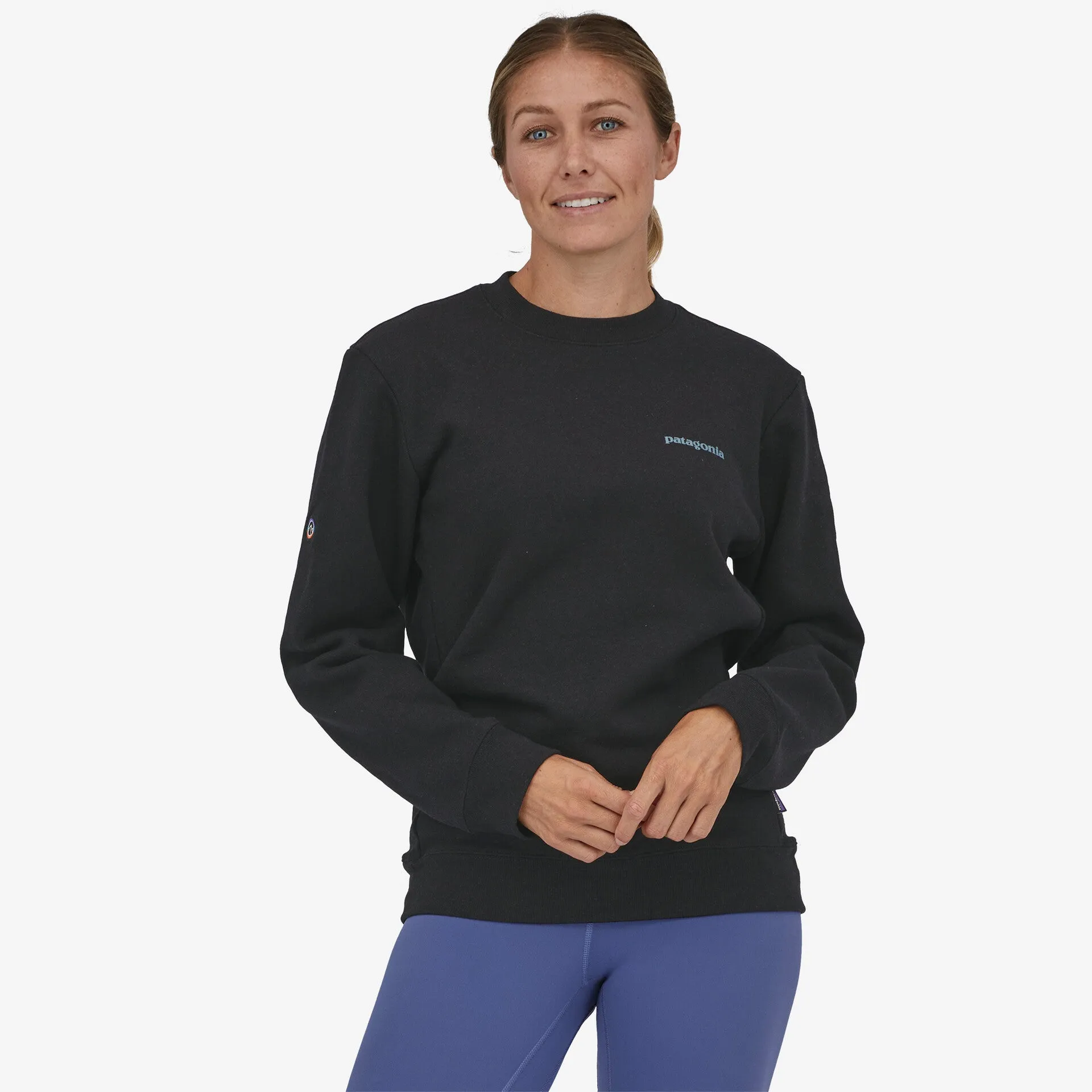 PATAGONIA FITZ ROY ICON UPRISAL CREW SWEATSHIRT - INK BLACK