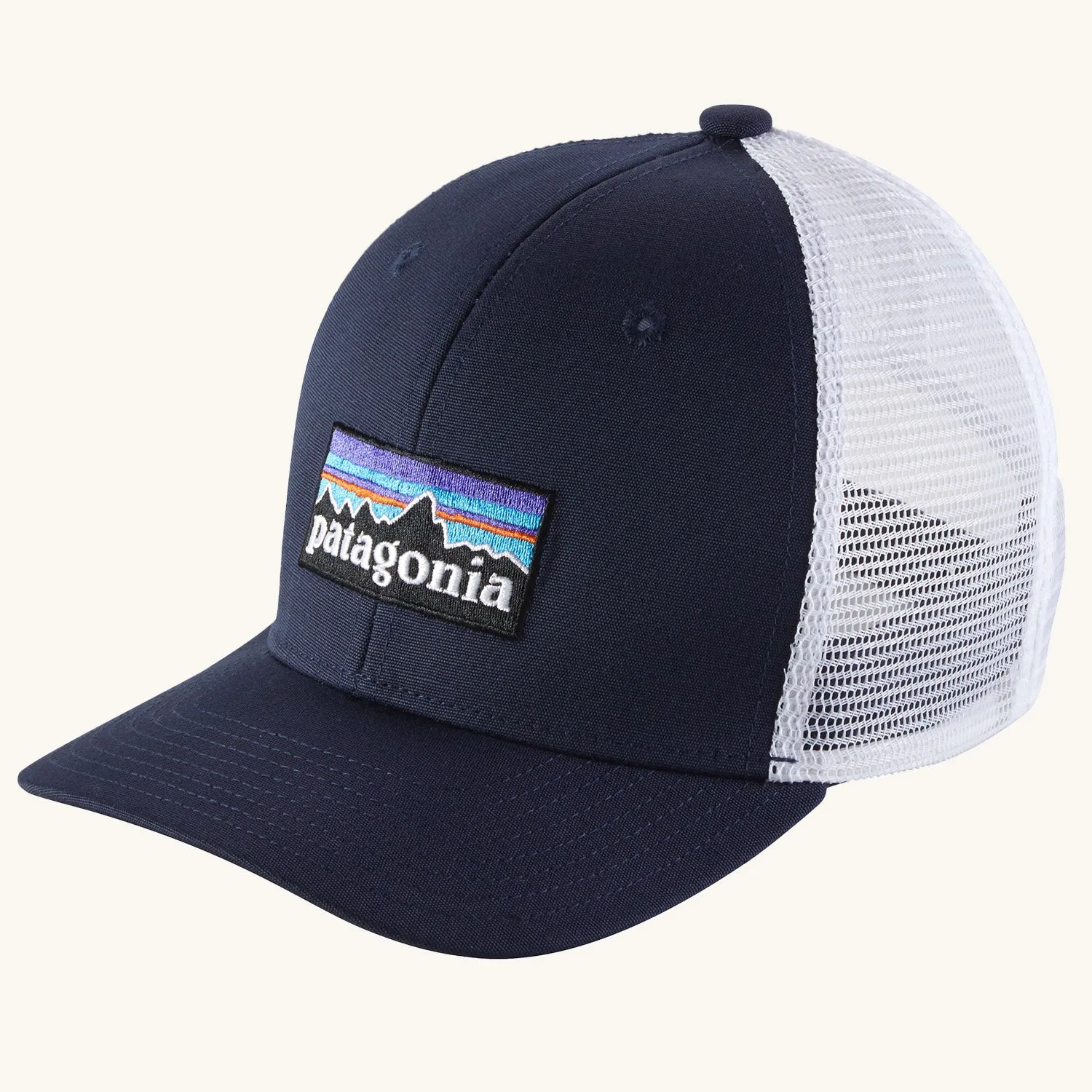 Patagonia Kids Trucker Hat Baseball Cap - P6 Logo: Navy Blue