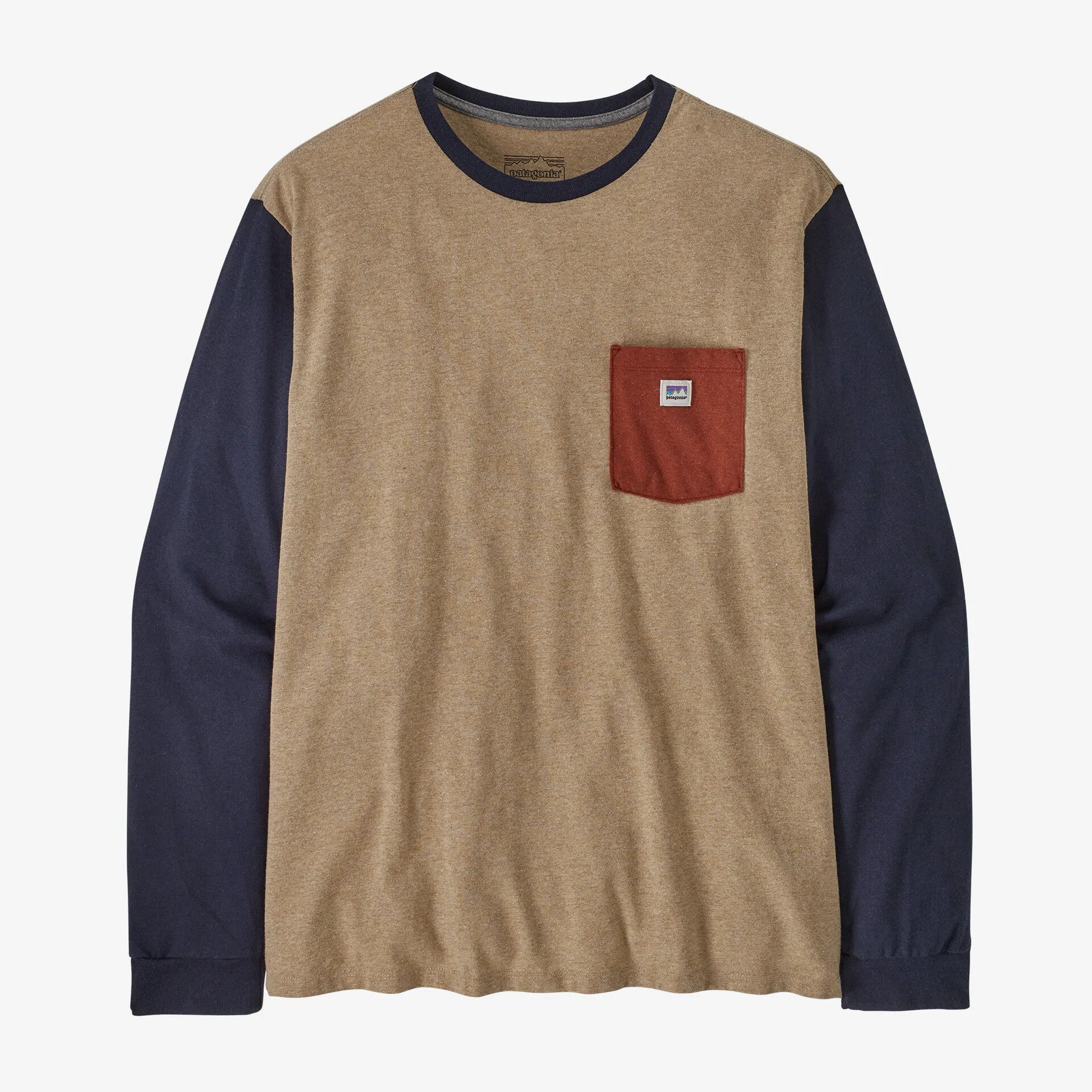 Patagonia Long-Sleeved Shop Sticker Pocket Responsibili-Tee-Grayling Brown