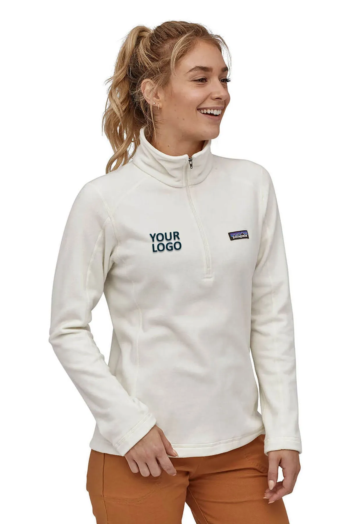 Patagonia Womens Micro D Custom Quarter Zips, Birch White