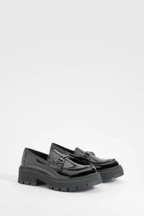 Patent Chunky T Bar Loafers