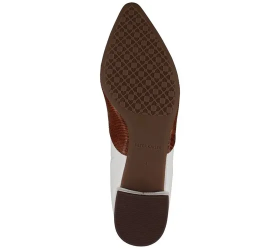 PETER KAISER Damen Echtleder-Slipper Loafer Sommer-Schuhe im Kroko-Design 21703/994 Weiß/Braun