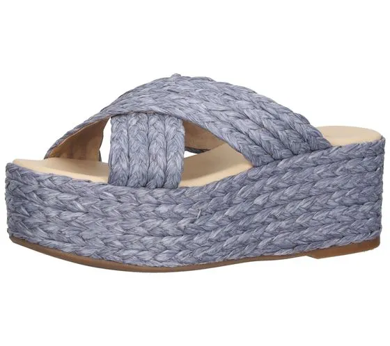 PETER KAISER Mules plateforme pour femmes avec chaussures d'été en raphia tressé 88187-159 violet