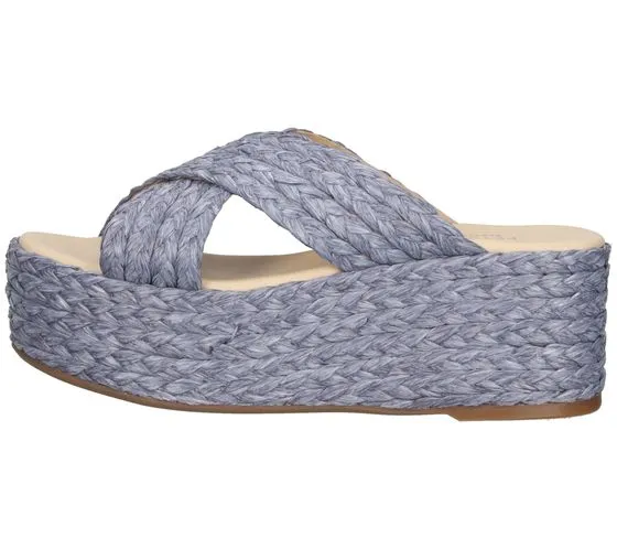 PETER KAISER Mules plateforme pour femmes avec chaussures d'été en raphia tressé 88187-159 violet