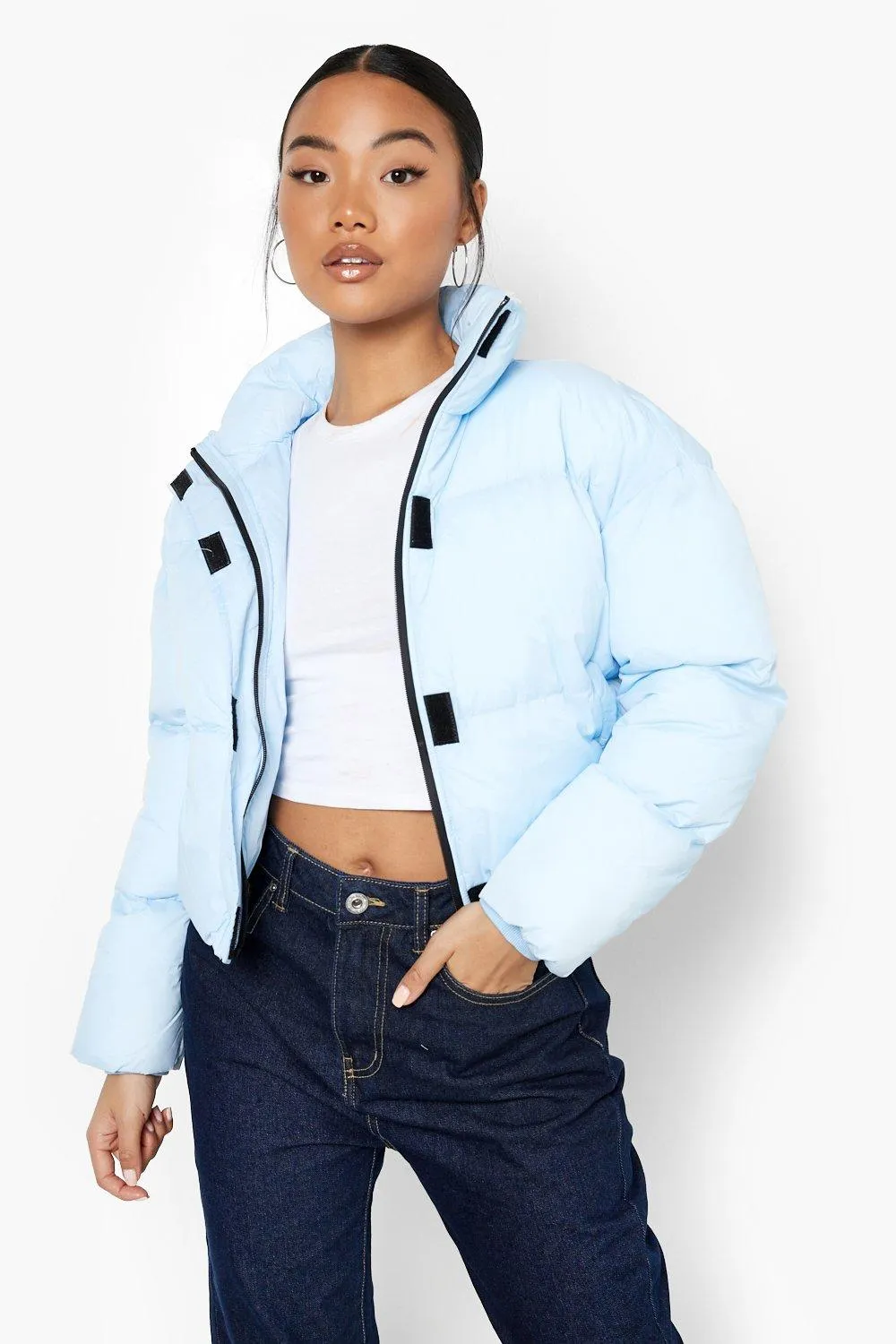 Petite Funnel Neck Puffer Jacket