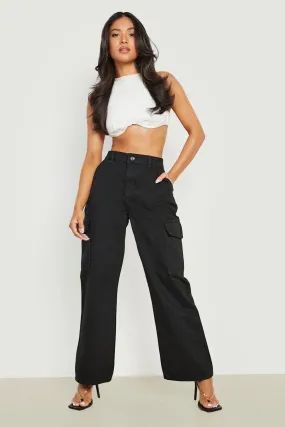 Petite Wide Leg Relaxed Cargo Pants