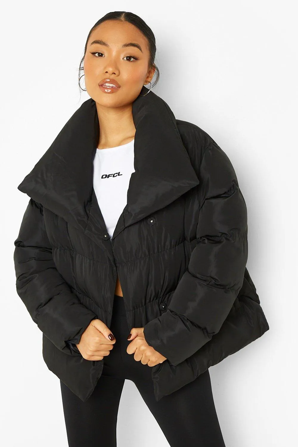 Petite Wrap Duvet Puffer Jacket