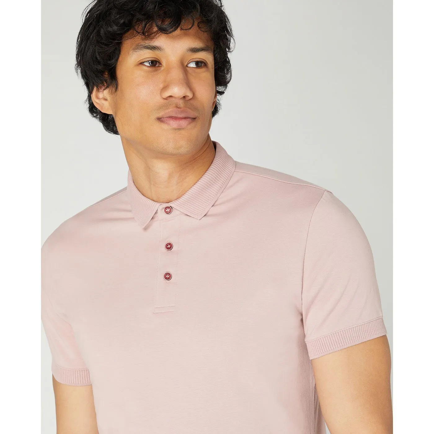 Pink Jersey Polo Shirt