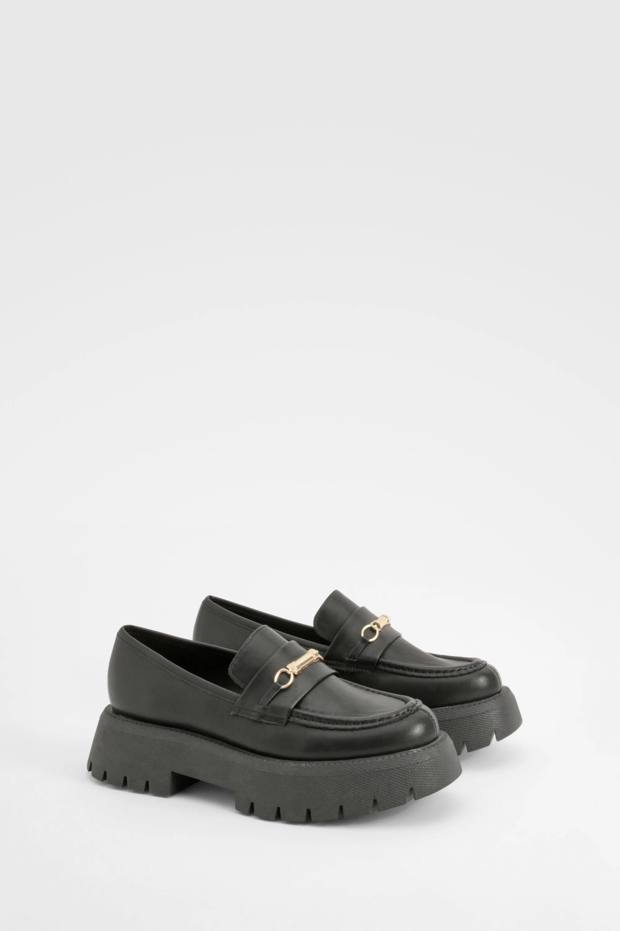 Platform Chunky Sole T Bar Loafers