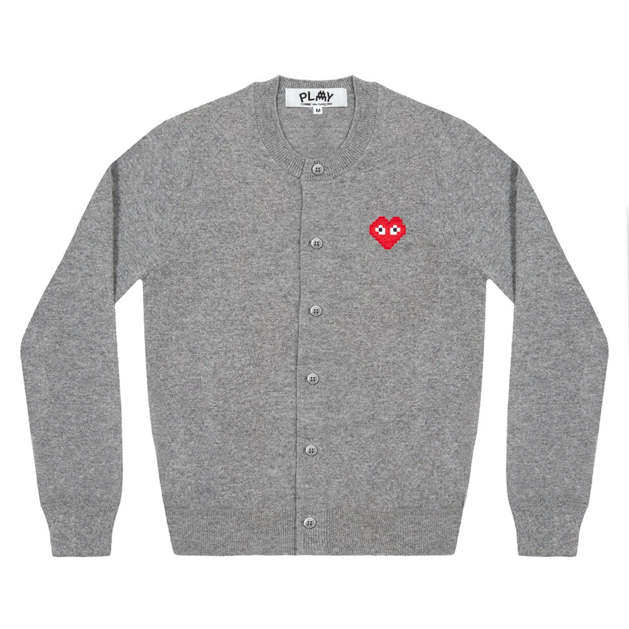 Play Comme des Garons x the Artist Invader Ladies' Cardigan (Top Grey)