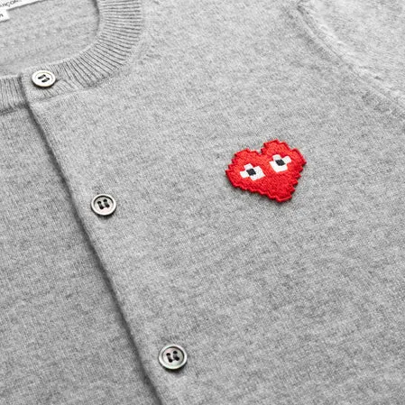 Play Comme des Garons x the Artist Invader Ladies' Cardigan (Top Grey)