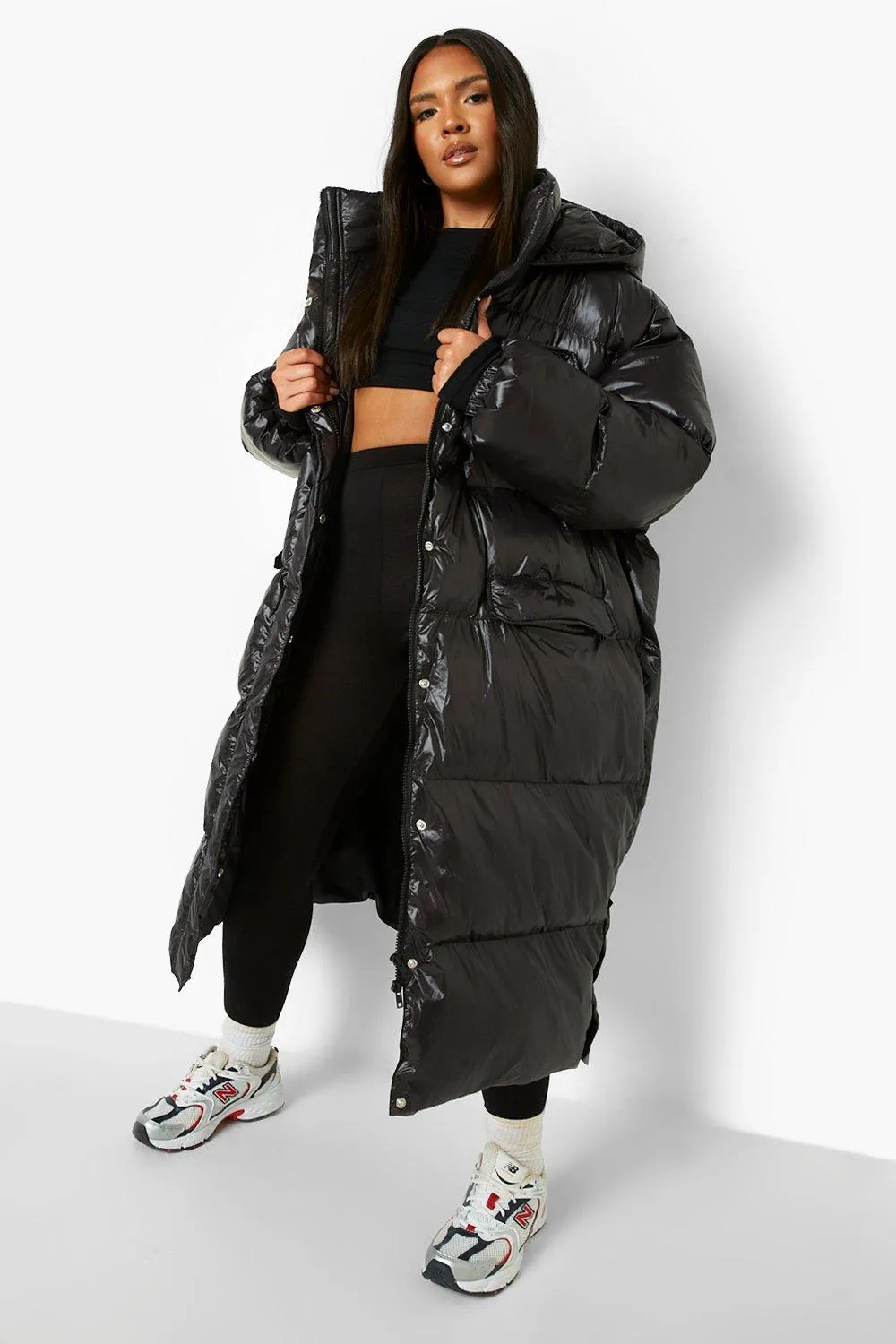 Plus Hooded Maxi Puffer Jacket