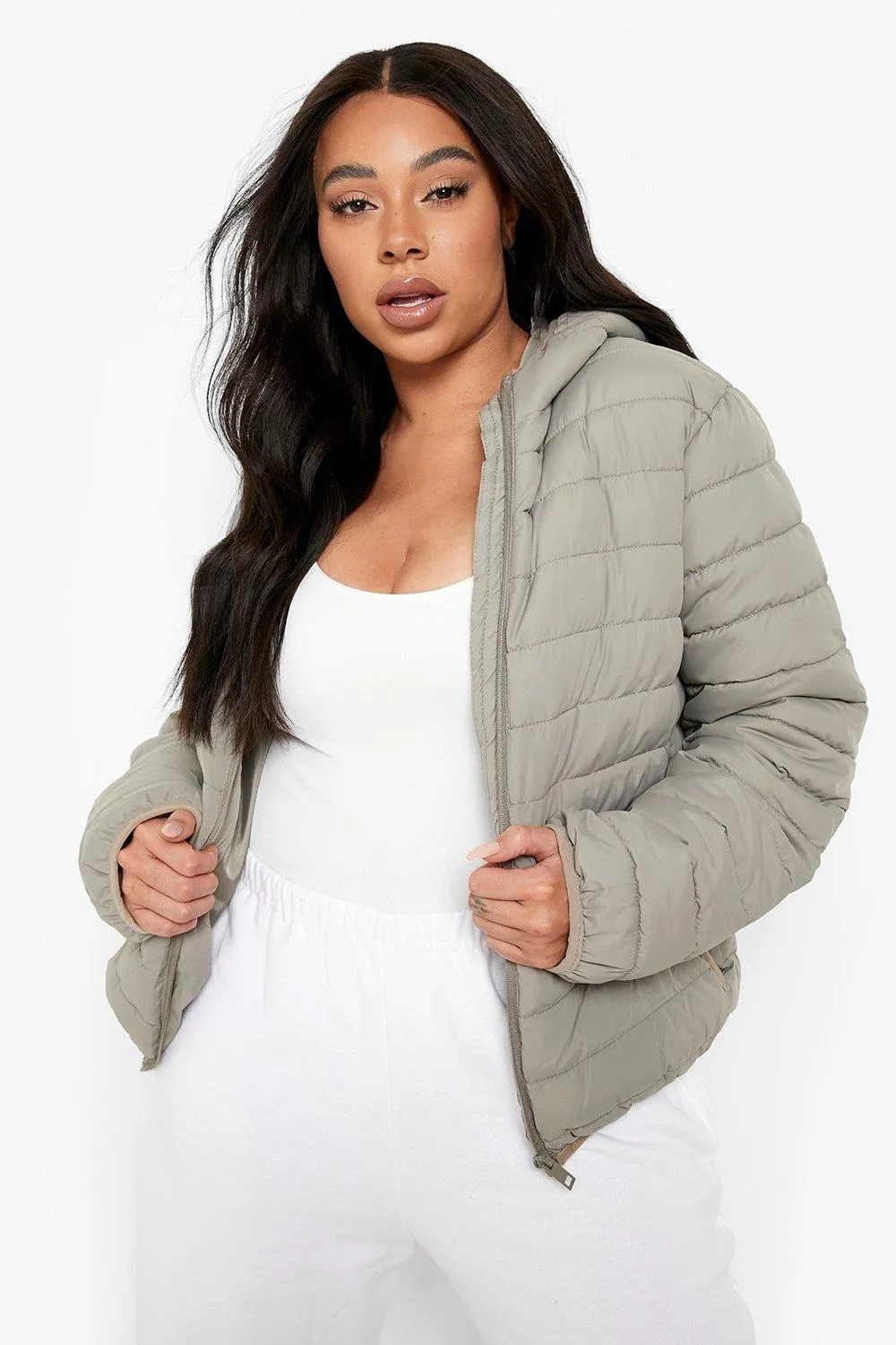 Plus Hooded Puffer Jacket