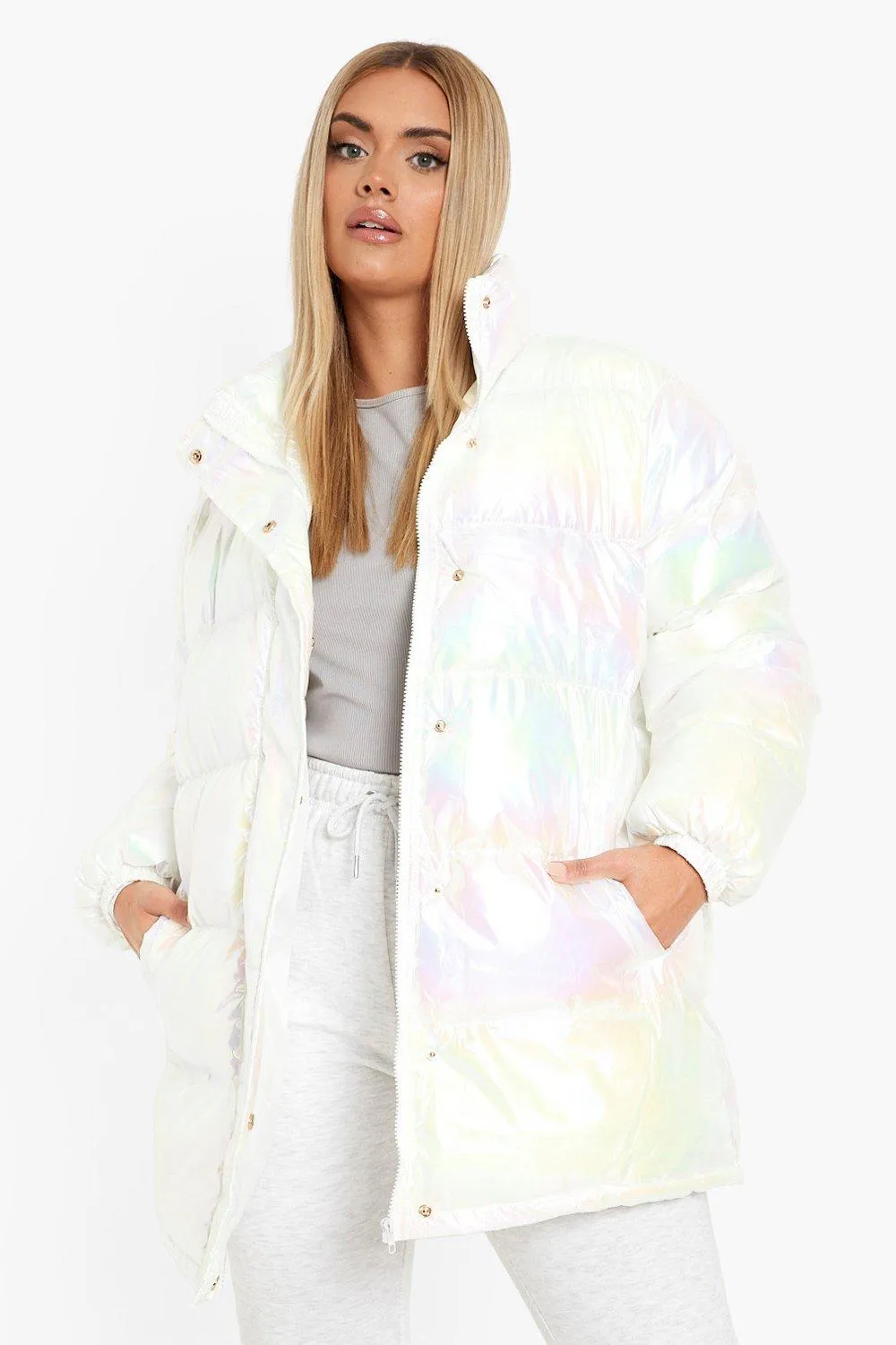 Plus Pearlescent Puffer Jacket