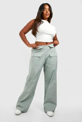 Plus Pocket Detail Wide Leg Cargo Pants