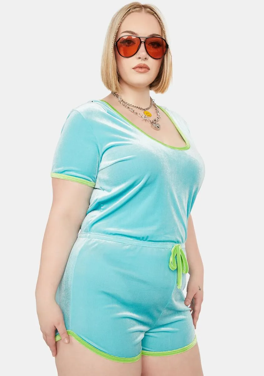 Plus Sky Fun Challenge Velour Romper-