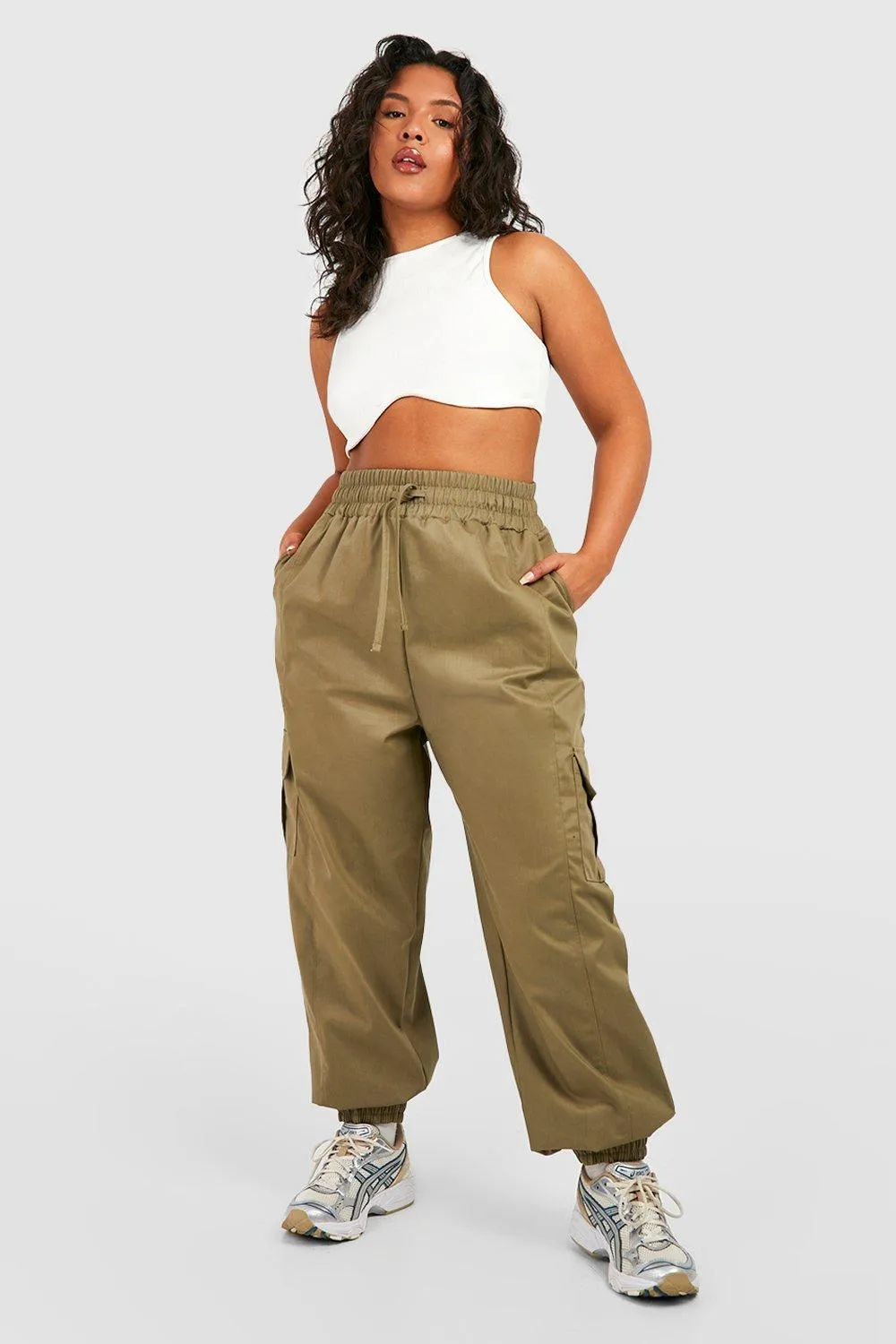 Plus Twill Elasticated Cuff Cargo Pants