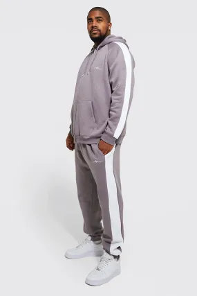Plus Zip Through Man Colour Block Tracksuit | boohooMAN UK